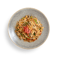 Chicken + prawn yaki soba