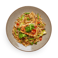 Salmon teriyaki soba